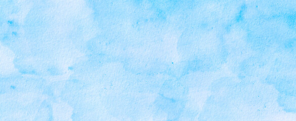 Obraz premium Watercolor illustration cloudy art abstract blue color texture background, clouds and sky pattern. Watercolor stain with hand paint pattern on watercolor paper
