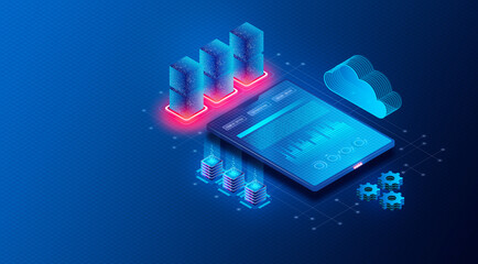 Cloud Database Software Concept - 3D Illustration © ArtemisDiana