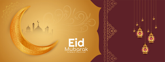 Eid Mubarak festival traditional Islamic banner design