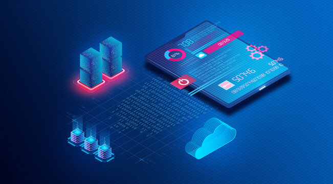Cloud Data Management Concept - 3D Illustration