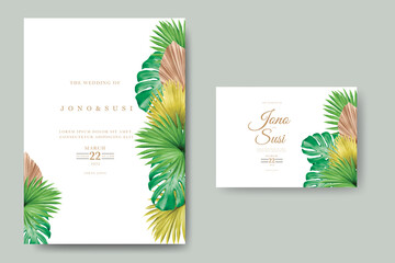 Tropical summer Wedding Invitation card