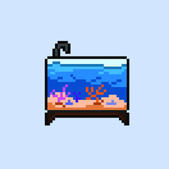 aquarium in pixel art style