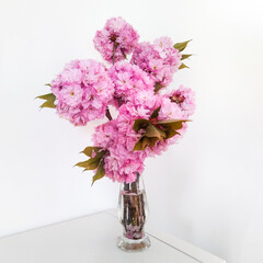 Bouquet de fleurs de cerisier dans un vase