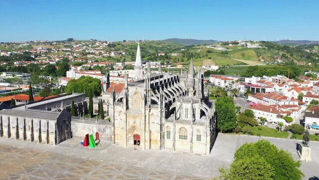 The Cathedral of Batalha , Europe, Portugal, Center, Leiria, in summer on a sunny day.