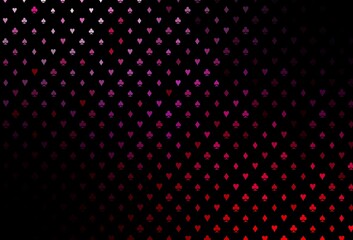 Dark purple, pink vector texture with playing cards.