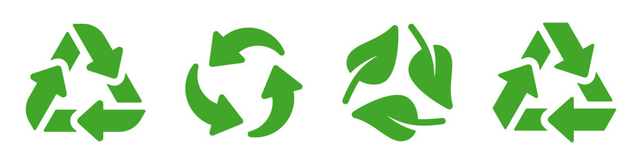 Recycle icon symbol collection. Recycling sign vector illustration. Ecology concept