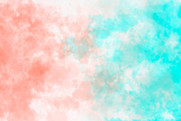 Red and blue watercolor stains on white paper paint abstract texture background.