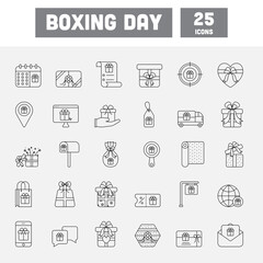 Boxing Day Stroke Icon Or Symbol Set.