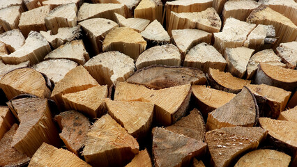 Firewood cut Edged End-grain stacked Structure