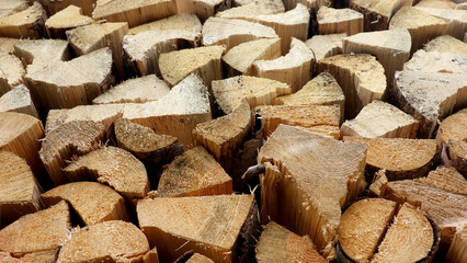 Firewood cut Edged End-grain stacked Structure