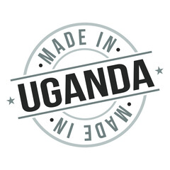 Fototapeta premium Made in Uganda Quality Original Stamp Design Vector Art Tourism Souvenir Round Seal Badge.