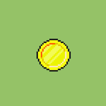 single gold coin pixel art style