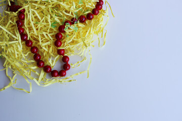 beautiful beads on a light background