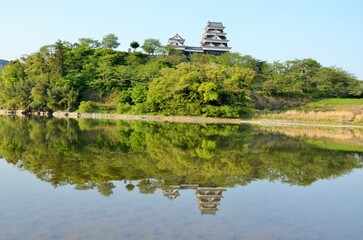 大洲城 天守閣・台所櫓と肱川