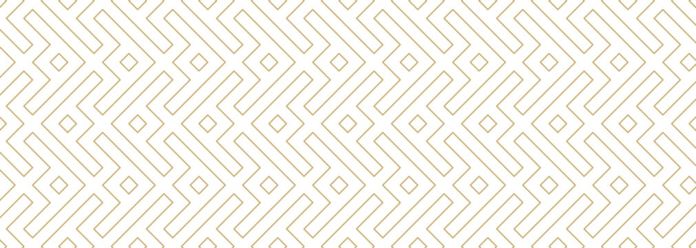 Vector ornamental seamless pattern. Geometric seamless pattern in the oriental style. Seamless Islamic golden line pattern on white background. Pattern added to the swatches panel.	