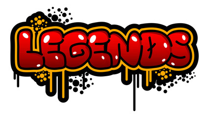 Legends colored Graffiti tag. Abstract modern street art decoration performed in urban painting style. © Robert