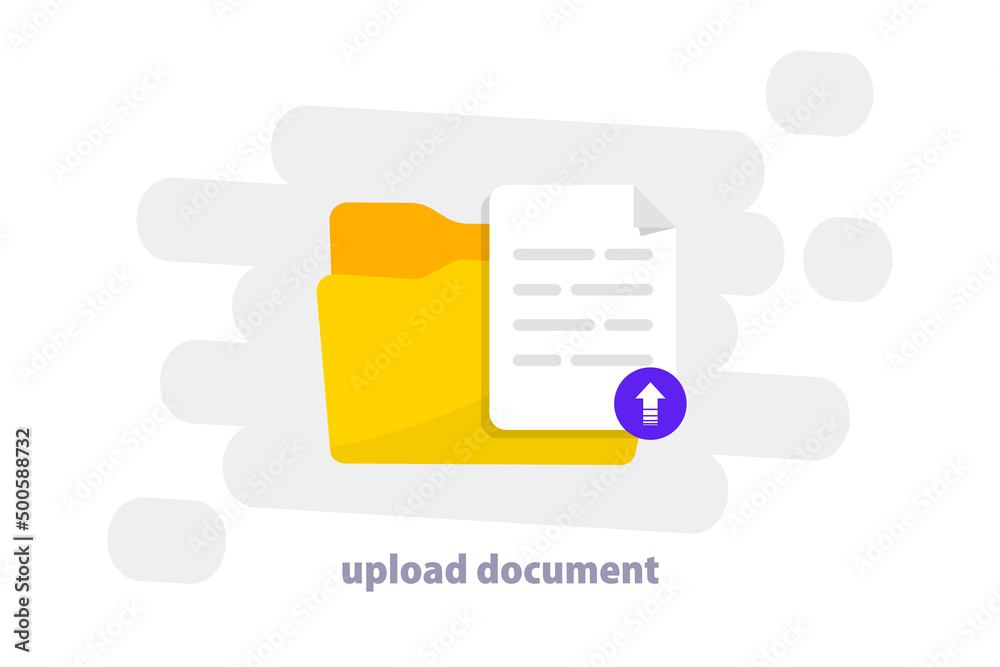 Leinwandbilder upload document. uploading file flat icon. share or send document file. uploading, downloading, sync