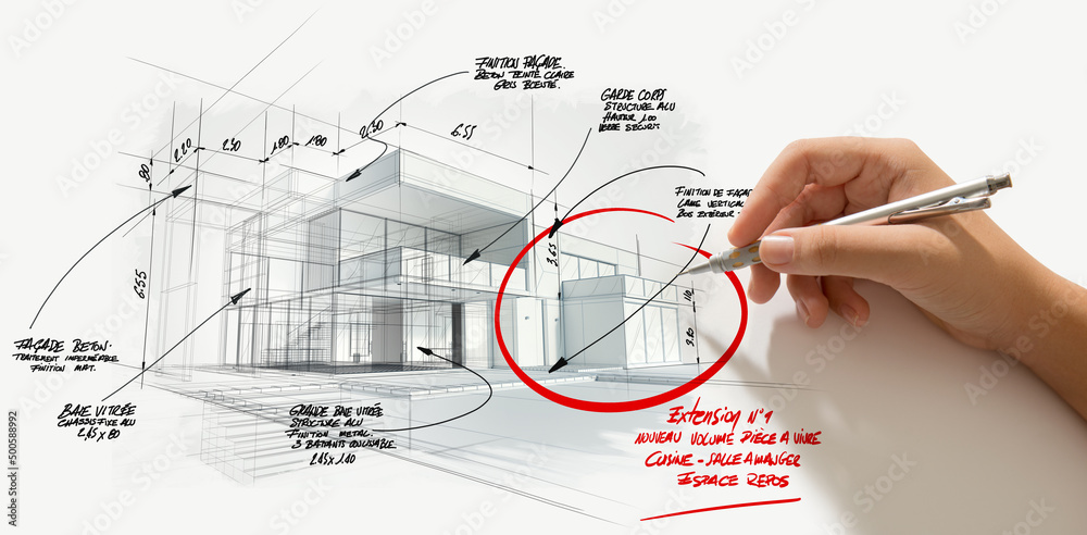 Aufkleber modern high end architecture project evolution