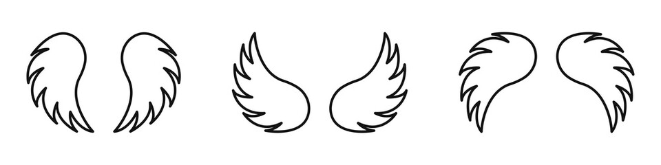 Angel wings. Wings icon isolated. Vector illustration