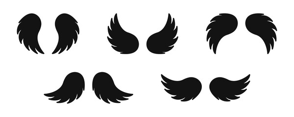 Angel wings. Wings icon isolated. Vector illustration