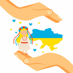 Pray For Ukraine. Stop War in Ukraine. Vector Illustration.