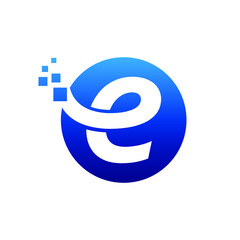 Letter E Digital Logo can be use for icon, sign, logo and etc