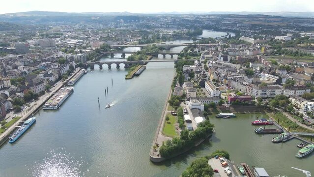 koblenz germany deutsches eck from above