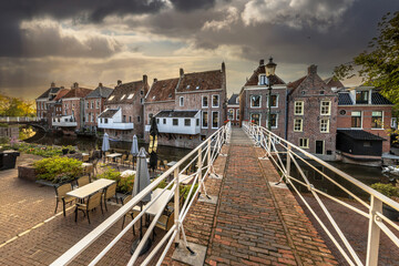 Fototapeta na wymiar Medieval architecture in Appingedam Netherlands