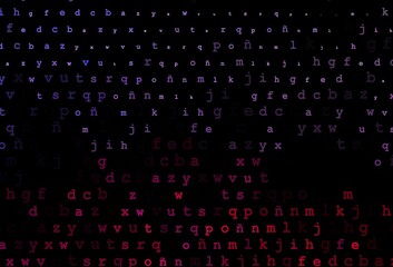 Dark pink, blue vector template with isolated letters.