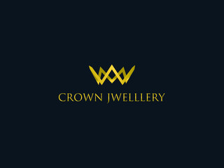 Crown luxury golden jewellery logo