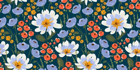 Foto op Plexiglas Floral seamless pattern. Vector design for paper, cover, fabric, interior decor and other © Nadia Grapes