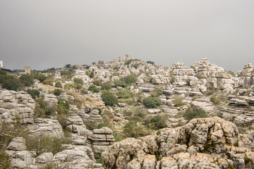 A walk in the National park Torcal de Antequera, Andalusia, Spain