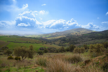 Obraz premium View of a very beautiful valley of Abdalajis, Andalusia, Spain