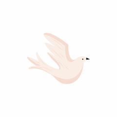 Dove of peace. Flying bird with an branch in beak. Peace and love, freedom, no war concept.