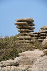 A walk in the National park Torcal de Antequera, Andalusia, Spain