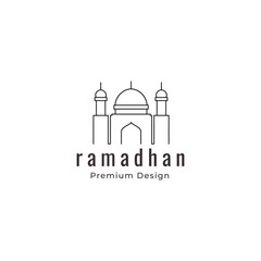 mosque logo line minimalist design