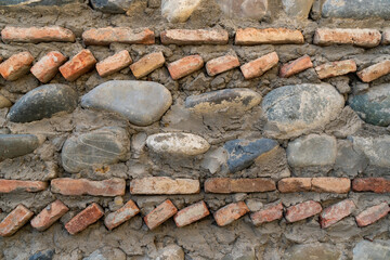 Background of stone and brick wall texture photo