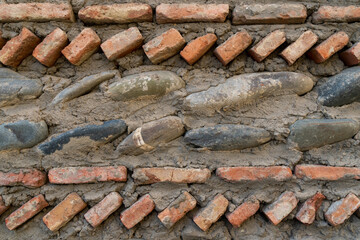 Background of stone and brick wall texture photo