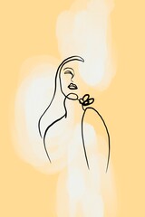 Woman modern and minimal style fashion beautiful lady art 