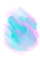 Watercolor painting brush on paper blue and pink color beautiful in background 