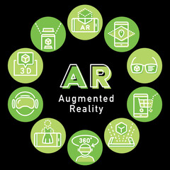 AR 拡張現実　Augmented reality　ロゴ