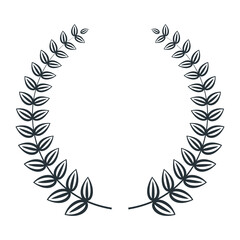 Award laurel decoration element. Laurel wreath. First place award.