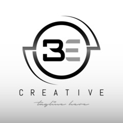 Initial Letter BE Logo With Creative Modern Business Typography Vector Template. BE Circular Letter Logo with Circle Design.