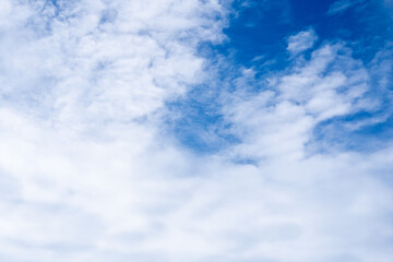 Beautiful blue sky background, white clouds.