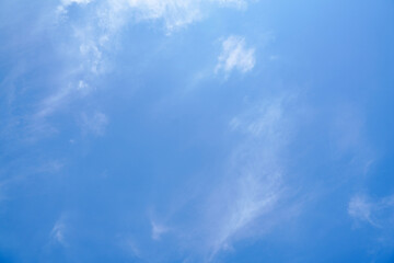 Beautiful blue sky background, white clouds.