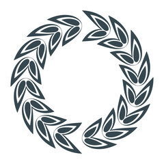 Award laurel decoration element. Laurel frame. First place award.