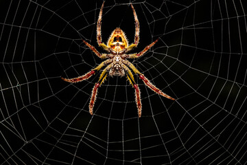 Tropical Orb Weaver Spider in Web