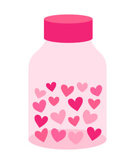 Jar with hearts vector illustration