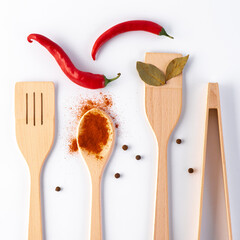 wooden spatulas for mixing food
