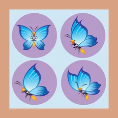 Muurstickers Vlinders Vlinder Blauw
